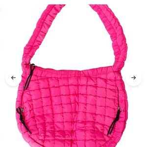 Vibrant Pink Quilted Shoulder Bag